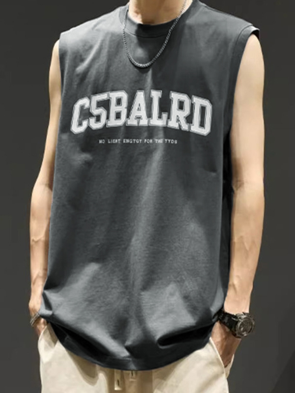 Chaleco con estampado de letras para hombre-1