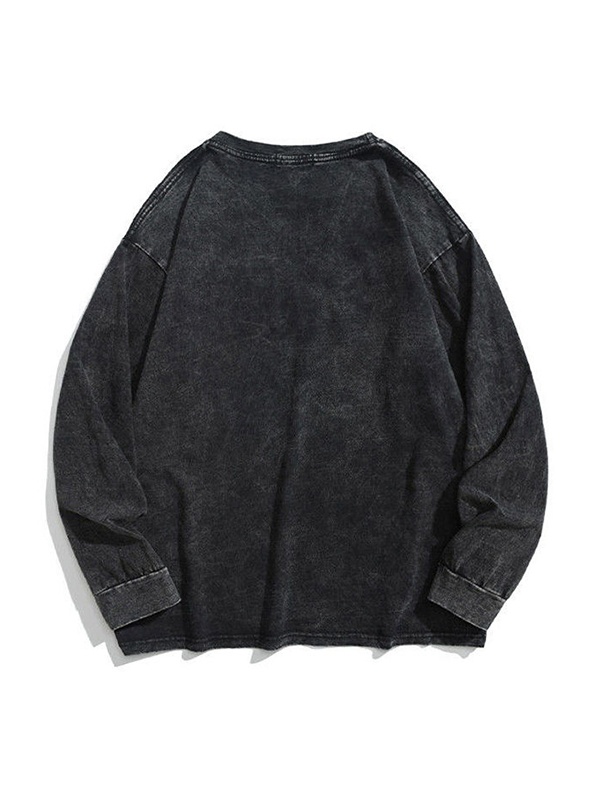 Sudadera de hombre con estampado de letras desgastadas-2