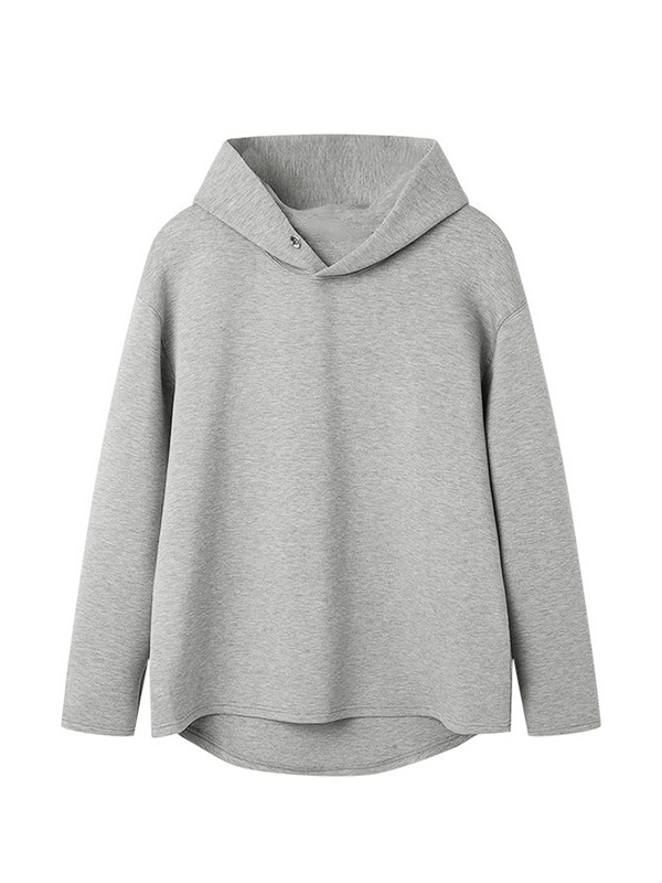 Sudadera con capucha extragrande y versátil de color liso para hombre-3