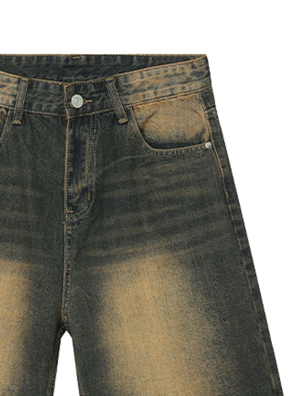 Pantalones cortos vaqueros casuales holgados para hombre-1